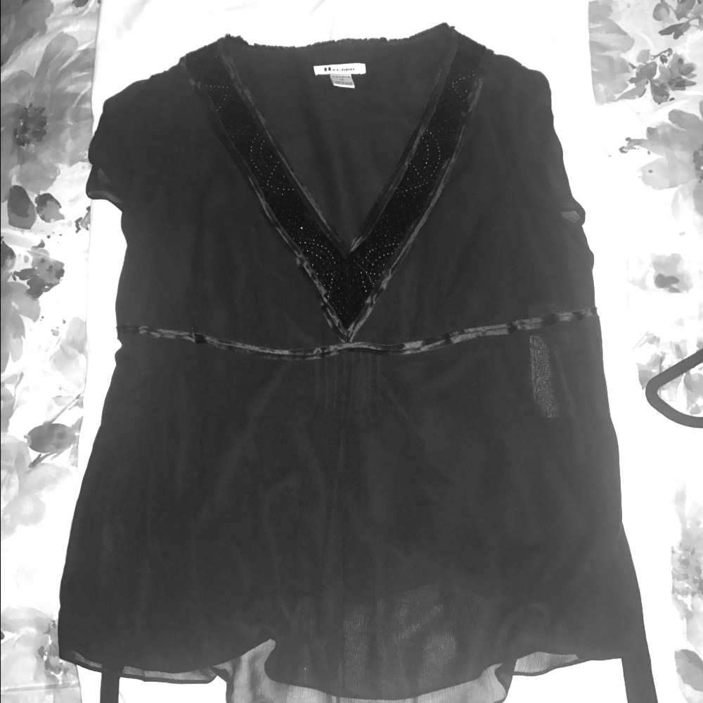 Peter Nygard Black Sheer Silk Blouse